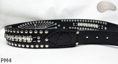 Ceinture en cuir PM4 pour pantalon style moto. LONGUEUR ~ 120,5 cm
