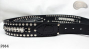 Ceinture en cuir PM4 pour pantalon style moto. LONGUEUR ~ 120,5 cm