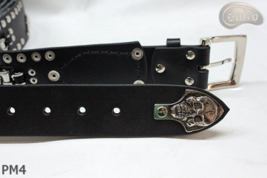 Ceinture en cuir PM4 pour pantalon style moto. LONGUEUR ~ 120,5 cm