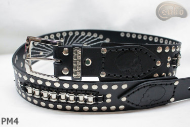 Ceinture en cuir PM4 pour pantalon style moto. LONGUEUR ~ 120,5 cm