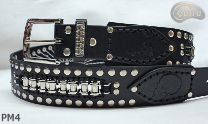 Ceinture en cuir PM4 pour pantalon style moto. LONGUEUR ~ 120,5 cm