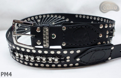 Ceinture en cuir PM4 pour pantalon style moto. LONGUEUR ~ 120,5 cm