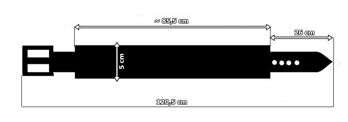 Ceinture en cuir PM4 pour pantalon style moto. LONGUEUR ~ 120,5 cm