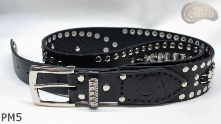 Ceinture en cuir PM5 pour pantalon style moto. LONGUEUR ~ 126 cm