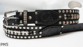 Ceinture en cuir PM5 pour pantalon style moto. LONGUEUR ~ 126 cm