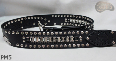 Ceinture en cuir PM5 pour pantalon style moto. LONGUEUR ~ 126 cm