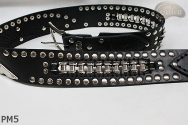 Ceinture en cuir PM5 pour pantalon style moto. LONGUEUR ~ 126 cm