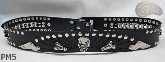 Ceinture en cuir PM5 pour pantalon style moto. LONGUEUR ~ 126 cm