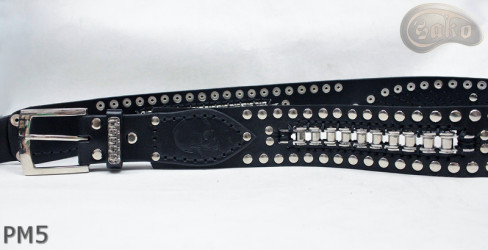 Ceinture en cuir PM5 pour pantalon style moto. LONGUEUR ~ 126 cm
