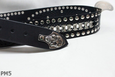 Ceinture en cuir PM5 pour pantalon style moto. LONGUEUR ~ 126 cm