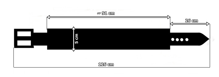 Skórzany pasek PM5 do spodni w stylu motocyklowym DŁUGOŚĆ ~ 126 cm