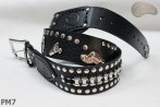 Ceinture en cuir PM7 pour pantalon style moto. LONGUEUR ~ 136 cm