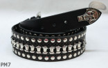 Ceinture en cuir PM7 pour pantalon style moto. LONGUEUR ~ 136 cm