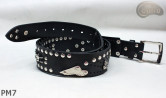 Ceinture en cuir PM7 pour pantalon style moto. LONGUEUR ~ 136 cm