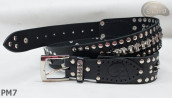Ceinture en cuir PM7 pour pantalon style moto. LONGUEUR ~ 136 cm