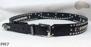 Ceinture en cuir PM7 pour pantalon style moto. LONGUEUR ~ 136 cm