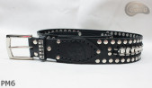 Ceinture en cuir PM6 pour pantalon style moto. LONGUEUR ~ 131 cm