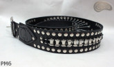 Ceinture en cuir PM6 pour pantalon style moto. LONGUEUR ~ 131 cm