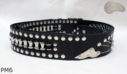 Ceinture en cuir PM6 pour pantalon style moto. LONGUEUR ~ 131 cm