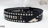 Ceinture en cuir PM6 pour pantalon style moto. LONGUEUR ~ 131 cm