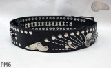 Ceinture en cuir PM6 pour pantalon style moto. LONGUEUR ~ 131 cm