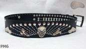 Ceinture en cuir PM6 pour pantalon style moto. LONGUEUR ~ 131 cm