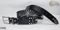 Ceinture en cuir PM6 pour pantalon style moto. LONGUEUR ~ 131 cm