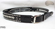 Ceinture en cuir PM6 pour pantalon style moto. LONGUEUR ~ 131 cm