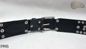 Ceinture en cuir PM6 pour pantalon style moto. LONGUEUR ~ 131 cm