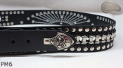 Ceinture en cuir PM6 pour pantalon style moto. LONGUEUR ~ 131 cm