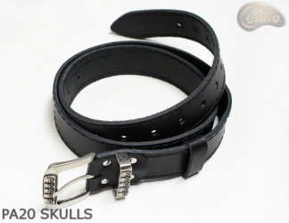 Ceinture pantalon/jupe en cuir PA20 SKULLS