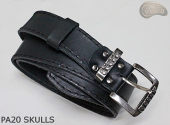 Ceinture pantalon/jupe en cuir PA20 SKULLS