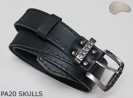 Ceinture pantalon/jupe en cuir PA20 SKULLS