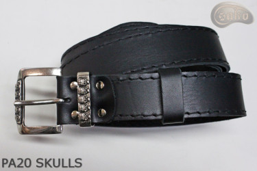 Ceinture pantalon/jupe en cuir PA20 SKULLS