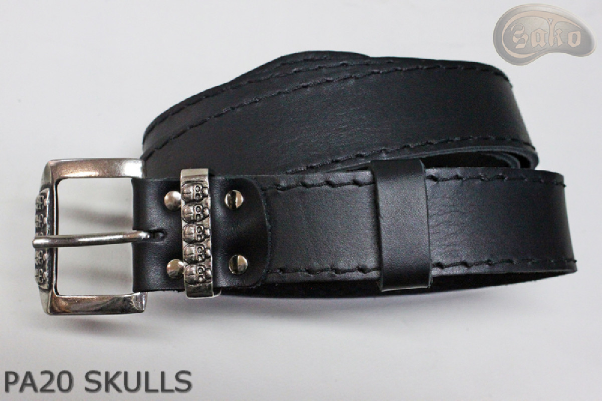 PA20 SKULLS leather belt