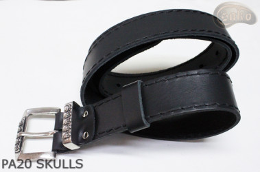 Ceinture pantalon/jupe en cuir PA20 SKULLS