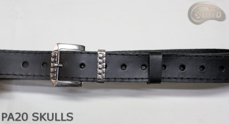 Ceinture pantalon/jupe en cuir PA20 SKULLS