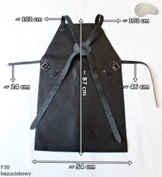 Skórzany fartuch ochronny F30 bezuciskowy rzeźniczy/spawalniczy/ kucharski/ grillowy/ ślusarski