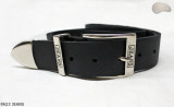 PA23 JEANS Leather trouser belt with metal tip