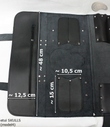 Torba/ pokrowiec na noże CZARNA LICÓWKA SKULLS (model 4)