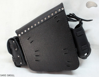 LEATHER SADDLEBAG S493 SKULL H-D SOFTAIL