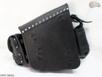 LEATHER SADDLEBAG S493 SKULL H-D SOFTAIL