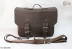 Leather shoulder bag TR3 BROWN