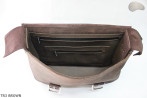 Leather shoulder bag TR3 BROWN