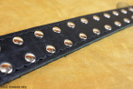 PA52 leather belt with flat decorative rivets