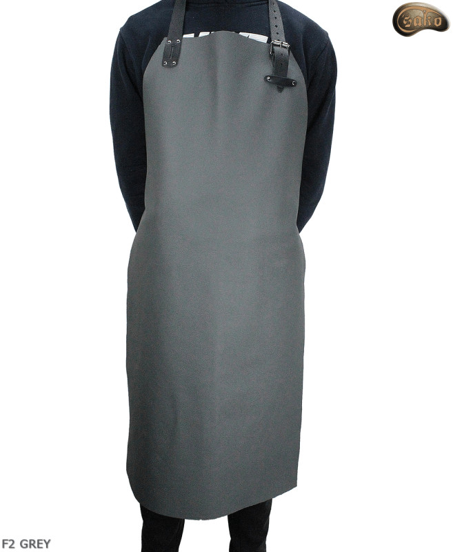 Tablier de protection en cuir F2 GREY/boucher/soudure/chef/barbecue/serrurier