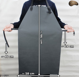 Tablier de protection en cuir F2 GREY/boucher/soudure/chef/barbecue/serrurier
