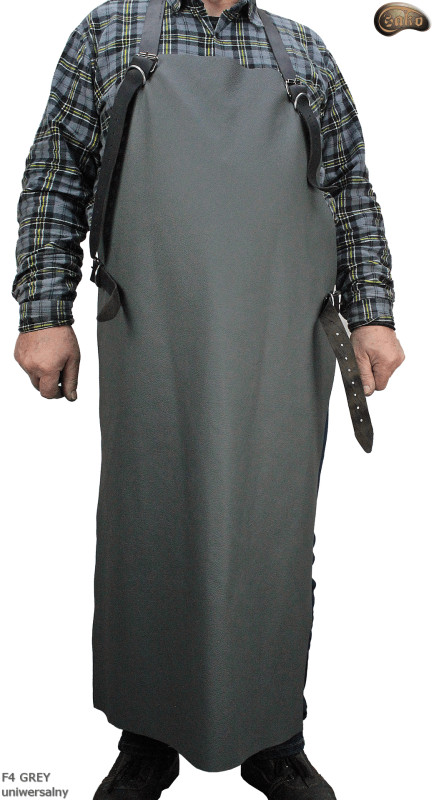 Tablier de protection en cuir F4 GREY/boucher/soudure/chef/barbecue/serrurier