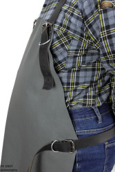 Tablier de protection en cuir F4 GREY/boucher/soudure/chef/barbecue/serrurier