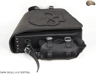 LEATHER SADDLEBAG S494 SKULL H-D SOFTAIL
